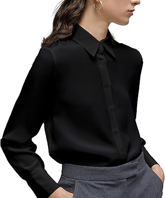 Classic blouse buttoned in long -sleeved silk muslin for women for work and desktop.. DIAYTAR NIGERIA promises affordability and variety with every purchase, delivered in 5-8 days.