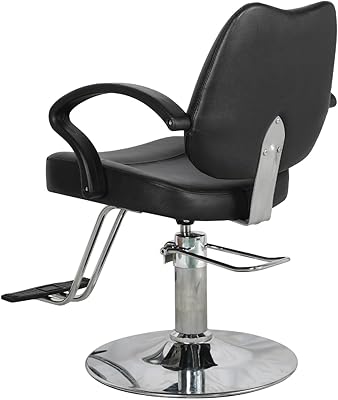 Higher quality leather living room chair: robust lounge chair, adjustable height, 360 ° rotation, supports 330 lb, ideal for hairdressing and beauty salons, black.. DIAYTAR NIGERIA: Where shopping is a pleasure with affordable prices and reliable delivery service.