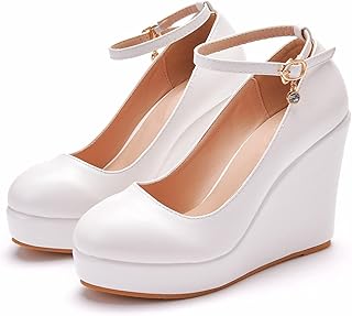Bridal shoes for women, bridesmaid shoes, high heels, round end, elegant evening shoes, waterproof, non -slip, white, size 41.. DIAYTAR NIGERIA: Where shopping meets satisfaction with affordable prices and prompt delivery services.