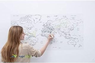 Transparent world map (to paint) - Sticker (without glue, without residues) 110 x 56 cm (43.30 x 22.04 inches).. Experience the convenience of boundless shopping with DIAYTAR NIGERIA's affordable platform and quick shipping.