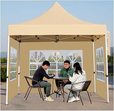 LOWS TRUTION with 3 side walls, summer tents resistant to sun and rain, winter tents resistant to wind and cold, Foldable event shelter for party, market, birthdays, barbecue, campsite (khaki).. DIAYTAR NIGERIA connects your desires with reality through our affordable e-commerce platform and quick delivery.
