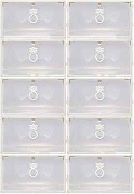 Transparent plastic shoe storage box, 10 pieces ... (transparent, 10 pieces).. Make shopping fun and stress-free with DIAYTAR Nigeria.