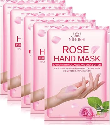 Hydrating mask for Le Niveshi hands (5 pieces) Moisturizing gloves with rose, natural hydrating therapy gloves, hydrating mask for dry hands, rough skin for men and women.. DIAYTAR NIGERIA: Transforming online retail with affordable prices and consistent 5-8 day nationwide delivery.