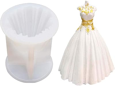 Wobody 3D silicone candle molds for engagement party, wedding, creative hobbies, pretty model dress in the shape of a bridal flower for women and girls, cake decoration, gift gift.. Your complete shopping solution, DIAYTAR NIGERIA offers extensive variety with budget-friendly delivery.