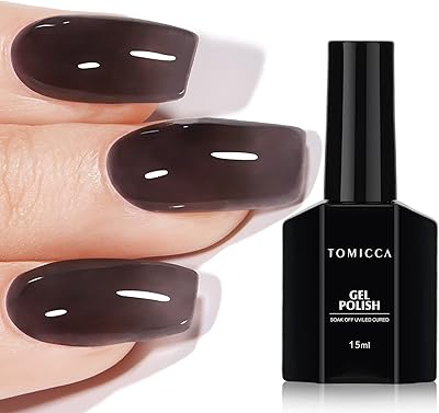 Nail varnish Black Gel Transparent Tomika 15 ml UV LED nail polish of flesh-colored for nail art to do it yourself at home and in beauty salons.. DIAYTAR NIGERIA: Your trusted marketplace that combines variety, affordability and reliable shipping.