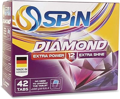Diamond Spin Diamond dishwasher tablets, 42 tablets, extra strong/extra shiny, made in Germany.. Fast, affordable, and reliable — that’s the DIAYTAR Nigeria experience.