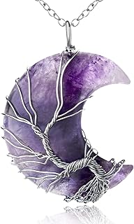 Riawazu crystal necklace with pattern in the shape of a life and moon for women, stone pendant with a pavement wrapped in wire with a chain of natural stones, stone stone.. Looking for great deals without compromising on quality? DIAYTAR Nigeria brings you thousands of top products at affordable rates, delivered straight to your doorstep.