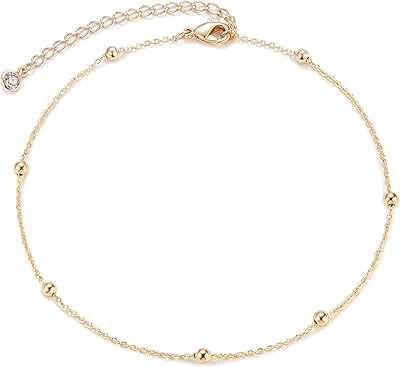 Ankle bracelet with golden blue eye, 14-carat gold plated, bohemian style, beach, elegant, cute, little lucky star, pearl silver chain, ankle bracelet for women.. Shop without boundaries at DIAYTAR NIGERIA, offering extensive variety at prices you'll appreciate.