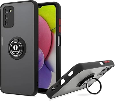 Topper protective shell for Samsung Galaxy A03s in flexible silicone, fine design and transparent matt with 360 -degree rotary magnetic support ring (black).. Discover shopping simplified with DIAYTAR NIGERIA's comprehensive platform and reliable 5-8 day shipping.
