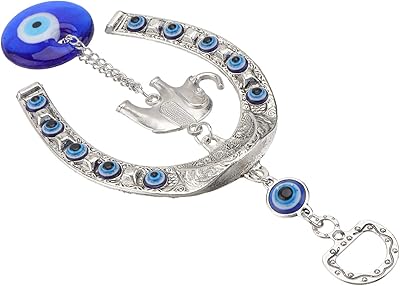 Turkish silver horse shoe, blue punk eye, wall ornament to hang with elephant talisman, Turkish Talisman pearls to protect the house and goods, lucky charm, New Year 2023 random gift.. Find quality and variety without breaking the bank — only on DIAYTAR Nigeria.