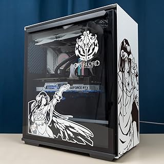 Anime Overlord PC Skin autocollants, Japanese cartoon decoration stickers for Atx computer housing, easy to remove, waterproof (black and white).. DIAYTAR NIGERIA brings the marketplace to every Nigerian home with affordable prices and quick delivery.