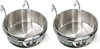 MLCI Suspended food bowl for stainless steel pets with hook for dogs and cats in a dog cage (m) 11 oz/2 silver package R171020-02.. Explore a world of choices with DIAYTAR NIGERIA's vast catalog and budget-friendly nationwide shipping.