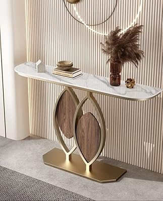 Kachi console table, gold metal structure with marble tray, width 120 x height 80 x depth 30 cm.. With DIAYTAR Nigeria, shopping online is easy, affordable, and fast.