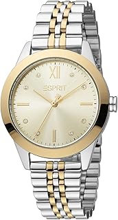 Analog quartz watch for women, golden dial, gold/silver, ES1L317M0095, silver, bracelet.. DIAYTAR NIGERIA combines affordability with convenience, delivering your purchases within 5-8 days.