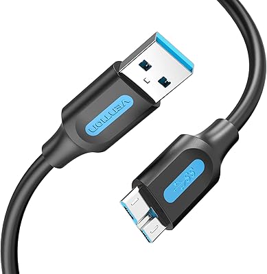 Vision hard drive cable, 5 Gbit/s USB 3.0 A to micro USB B Compatible with portable external hard drive, Seagate extension, Toshiba Canvio, M3 1 TO, Western Digital (WD), WD My Passport (1M)).. DIAYTAR NIGERIA: Your affordable gateway to thousands of products delivered within a week.