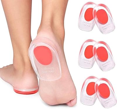 Goodrun 3 pairs of gel heel shells for plantar fasciitis, silicone heel pads for Achilles bone pain, gel pads absorbing shocks for the support of women and men shoes, red red.. DIAYTAR NIGERIA: Empowering Nigerians with access to affordable products and reliable 5-8 day delivery.