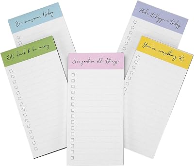 Ecoship 5 magnetic notepads for grocery list for fridge, magnetic notepad for small inspiring notes.. DIAYTAR NIGERIA: Empowering Nigerians with access to affordable products delivered within 8 days.