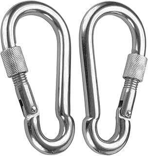 Stainless steel spring hook with 9 mm loop, 226.8 kg load for hiking, campsite, fishing, travel hammock, dog gymnastics, 2 rooms.. DIAYTAR NIGERIA makes online shopping accessible with our comprehensive platform and prompt delivery service.
