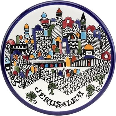 Armenian ceramic dish overlooking the walls of Jerusalem and the old town - small (3.6 inches or 9 cm) - brand asfour outlet.. Experience hassle-free shopping with DIAYTAR NIGERIA's user-friendly platform and prompt delivery service.