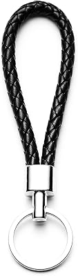 Keying in braided rope in PU leather for car keychain, black, standard.. Find more for less — only on DIAYTAR Nigeria.