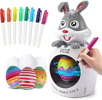 Easter Easter gifts, Easter egg decoration kit, egg coloring spinner yourself with 8 colorful markers and 6 white eggs, rabbit-shaped Easter toys for boys, Easter baskets for girls, children, toddlers.. DIAYTAR NIGERIA brings the market to your fingertips with affordable prices and swift delivery services.