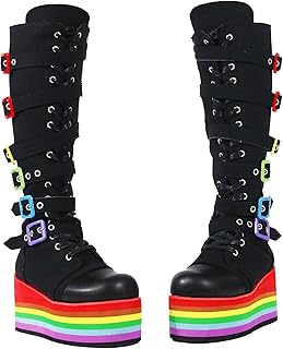 Gothic motorcycle boots for women, round ends, thick heel.. DIAYTAR NIGERIA combines affordability with convenience, delivering your purchases within 5-8 days.