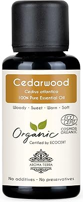 Cedar wood essential oil (Atlantica lessons) - Aroma Terra - 100% pure, natural, organic certified by Ecocert - 30 ml.. Your shopping journey simplified with DIAYTAR NIGERIA's vast selection and budget-friendly shipping.