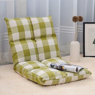 Foldable and large adjustable floor chair, large luxury padded soil chair, multi-angle meridian, padded relaxation pillow (with green and white patterns).. DIAYTAR NIGERIA: Where affordable online shopping meets reliable delivery across Nigeria.
