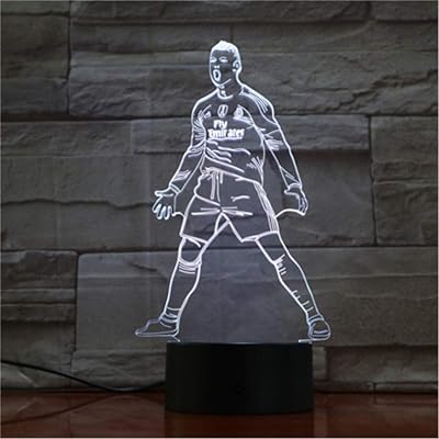 3D LED night table lamp with 7 -color changing color tactile sensor, bedside lamp, football lamp, Cristiano Ronaldo football player.. Discover thousands of products on DIAYTAR Nigeria — from fashion and electronics to home goods. We guarantee quick delivery and competitive pricing across the board.