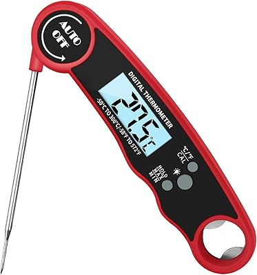 Ibama digital meat thermometer with LCD and corkscrew, extremely waterproof IPX6 for cooking for pastry, oven, stove, dessert, barbecue, turkey (red).. Shop smarter with DIAYTAR NIGERIA's diverse marketplace and budget-friendly nationwide delivery.