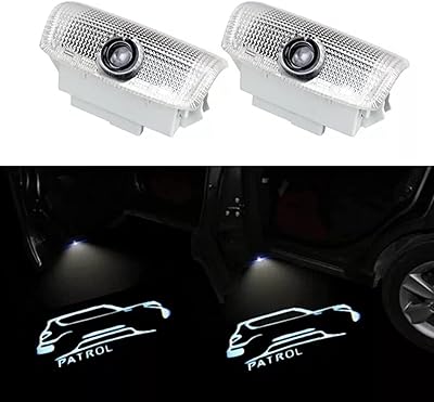 Car door projector lamp with logo for Nissan Patrol Y62 2010 2011 2012 2013 2014 2014 2015 2016 2018 2018 2019 2020 2021 2022, 2 pieces.. DIAYTAR NIGERIA: Where quality meets affordability, with thousands of products delivered in less than 8 days.