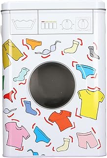 Linen storage box in the shape of a washing machine with window and lid in perspective, control of laundry powder in anti -rust metal, storage box for adhesive tape, stationery, cereals, candies.. DIAYTAR NIGERIA makes online shopping accessible to all with budget-friendly prices and reliable delivery.