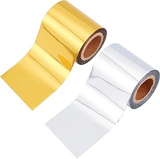 Silver paper transfer paper and hot gold, handicrafts handmade for the manufacture of scrapbooking cards, 66 feet x 2 inches per roller.. Buy better with DIAYTAR Nigeria — the ultimate e-commerce platform in Nigeria.
