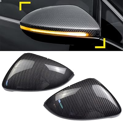 A pair of black mirror covers on the right left side for Volkswagen Golf MK7 7.5 GTI 7 Golf 7 R (carbon fiber).. Shop smart, shop DIAYTAR - Nigeria's most affordable e-commerce platform with nationwide delivery.
