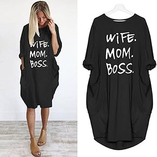 Cotton dress printed letter with round neck, long sleeves, relaxed loose cut with large female pockets (black).. DIAYTAR NIGERIA: Where affordability meets variety, with thousands of products delivered in less than 8 days.