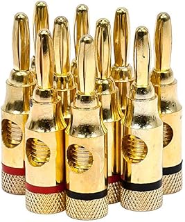 Gold -plated loudspeaker sheets at single price 5PRJX74047 - 5 pairs - Open screw type, for loudspeaker cord, house cinema, wall plates and more 109437 5PRJX74047.. For everyday items and more, trust DIAYTAR Nigeria.