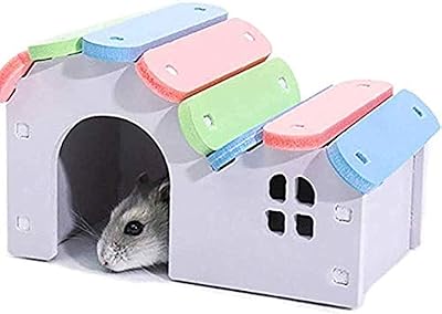 Hopping house for small animals in the shape of luxury game house for two -level wooden hamster.. DIAYTAR NIGERIA: Putting quality products within reach of every Nigerian through our affordable marketplace.