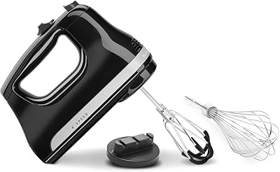 Hand mixer Kitchenaid 5khm6118bob, 6 speeds with Flex EDGE drummers - Black Onyx.. DIAYTAR NIGERIA: Your partner in affordable online shopping with reliable 5-8 day shipping nationwide.