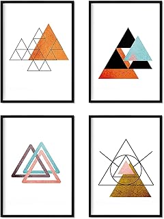 Nacnic Lot of 4 triangular posters of deserted and Egyptian style of Egyptian Nordic style for the decoration of the house.. For everyday items and more, trust DIAYTAR Nigeria.