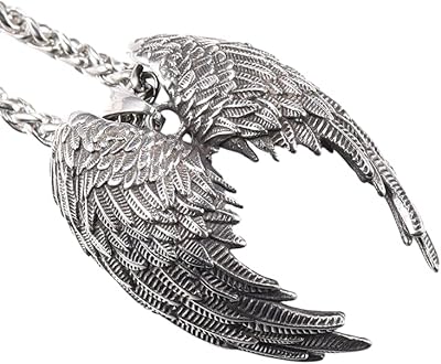 Angel wing pendant necklace, elegant design, unisex, perfect for lovers of spiritual and angelic symbolism, excellent gift option, metal, without precious stone.. Browse, shop, and receive — DIAYTAR Nigeria keeps it simple.