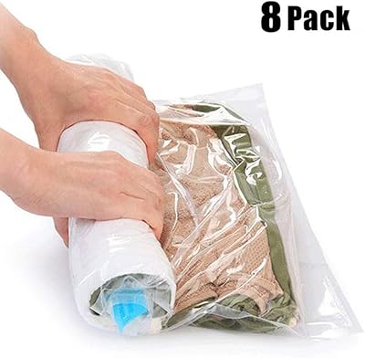 Insteaded tweese travel bags, pack of 8 young with large foldable compressed storage bags for clothing, blankets and towels, no vacuum cleaner or pump required, white.. DIAYTAR NIGERIA makes quality accessible with low prices and reliable 5-8 day nationwide delivery.