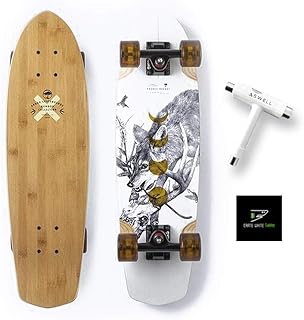 Skateboard set in Bamboo Arbor Collective with swivel skate + white shark cage sticker.. Your ultimate shopping destination, DIAYTAR NIGERIA combines extensive selection with affordable shipping.