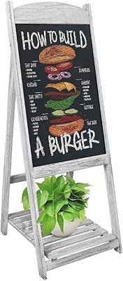 Medla magnetic painting: wooden chalk table with A A frame, Dry erasable messages for outside with rustic sidewalk display for businesses, restaurants, weddings, gray.. Shop efficiently from anywhere with DIAYTAR NIGERIA's comprehensive platform and quick delivery options.