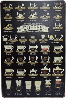 Original vintage coffee recipe in tin, thick printed poster, wall decoration for coffee/coffee/kitchen corner.. Shop with confidence on DIAYTAR Nigeria — quality products and timely delivery.