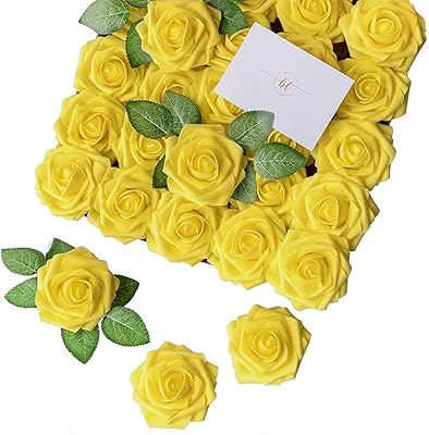100 pieces of artificial flowers in realistic yellow foam for wedding table centers, party tables and house decorations (yellow color, without stem).. Get your essentials without leaving home — thanks to DIAYTAR Nigeria.