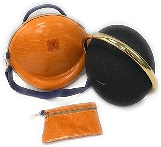 Bluetooth wireless leather travel bag Anger Ball Harman Kardon Onyx Studio 7, rigid storage bag (orange).. Buy better with DIAYTAR Nigeria — the ultimate e-commerce platform in Nigeria.