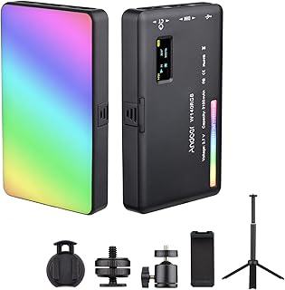 Eacam W140 RGB LED LED Lighting Kit CRI95 + 2500K-9000K Variable 20 lighting effects with desktop tripod, phone support, computer clip, cold shoe adapter for live streaming meeting.. Shop confidently on DIAYTAR Nigeria — everything you need, delivered quickly.