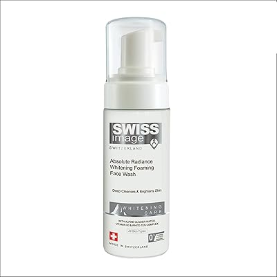 Lightening foaming cleaner for the face Swiss Image, 150 ml, formulated with niacinamide and alpine water from glaciers for all skin types, tested dermatologically for uniform and radiant skin.. DIAYTAR Nigeria — the online store where variety meets value.