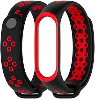 Silicone bracelet Xiaomi Mi Band 3 Mihuas - Red and Black.. DIAYTAR NIGERIA: Where quality meets affordability, with thousands of products delivered in less than 8 days.