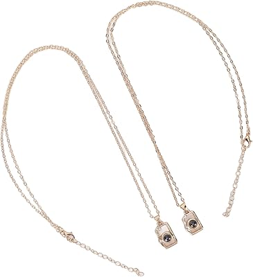 Camera necklace, torque necklace with adjustable length, simple 2 men men women meeting festival for Valentine's Day (Jin Jin).. Experience the convenience of one-stop shopping with DIAYTAR NIGERIA's diverse and affordable marketplace.